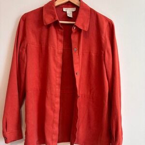 VTG burnt orange suede button up